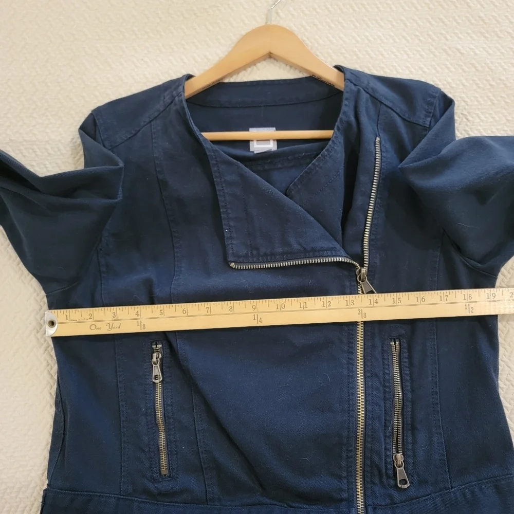 JCP Blue Denim Jacket Women's Size Large Zipper Front